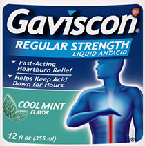 gaviscon strength liquid regular mint ingredients heartburn relief